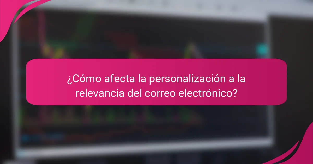 ¿Cómo afecta la personalización a la relevancia del correo electrónico?