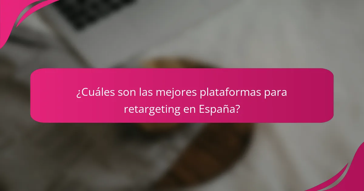 ¿Cuáles son las mejores plataformas para retargeting en España?