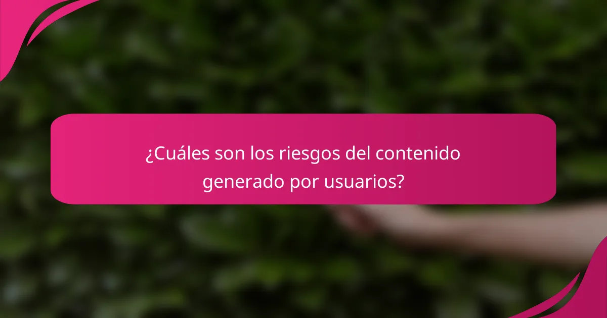 ¿Cuáles son los riesgos del contenido generado por usuarios?