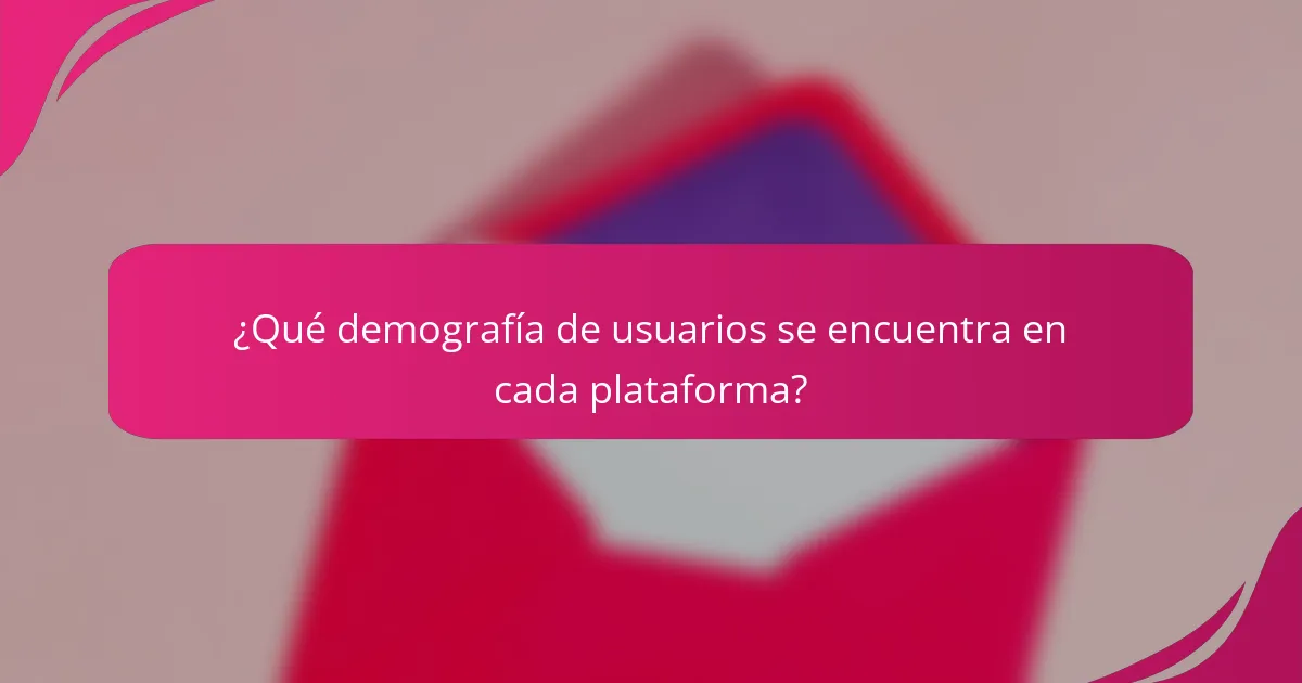 ¿Qué demografía de usuarios se encuentra en cada plataforma?